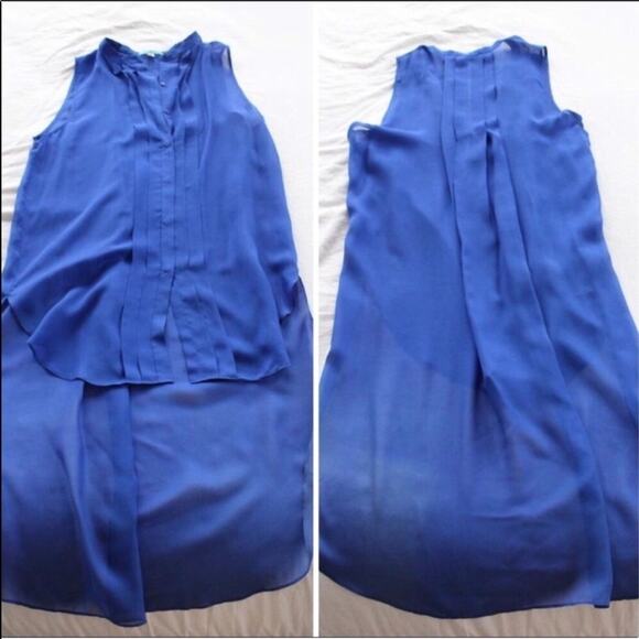 NEW ANTHROPOLOGIE Leifnotes Klara Sheer Silk High Low Button Tank Top Blouse 6 - Picture 5 of 8